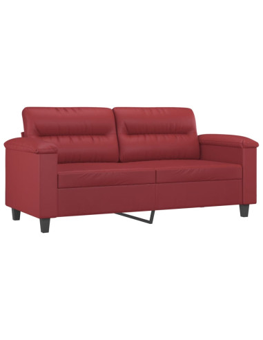 Divano a 2 Posti Rosso Vino 140 cm in Similpelle