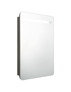 Armadietto Bagno con Specchio e LED Antracite 60x11x80 cm