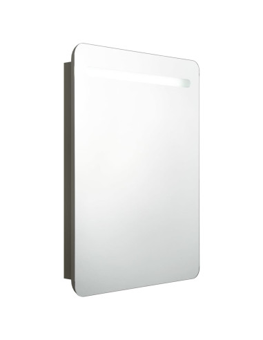 Armadietto Bagno con Specchio e LED Antracite 60x11x80 cm