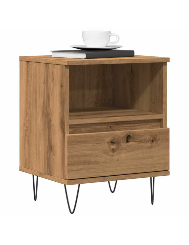 Comodino Rovere Artigianale 40x35x50 cm in Legno Multistrato