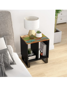 Tavolino 40x31x46 cm Legno Massello Recupero e Multistrato