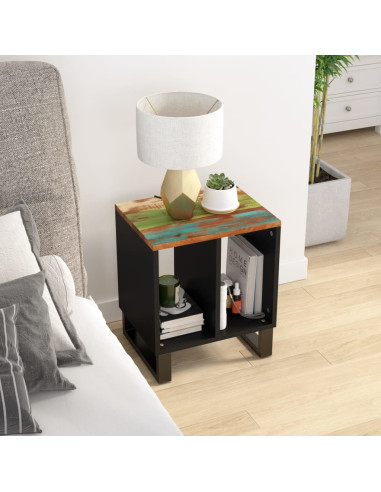 Tavolino 40x31x46 cm Legno Massello Recupero e Multistrato
