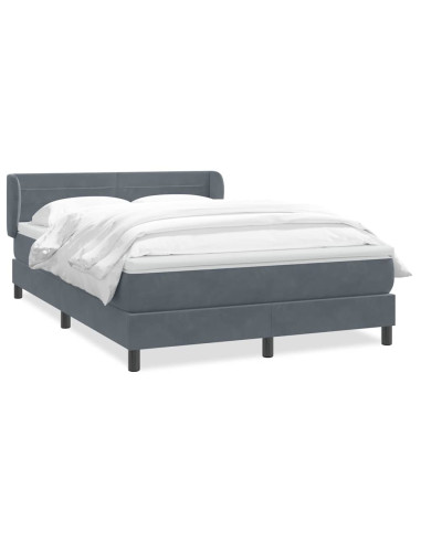 Giroletto a Molle con Materasso Grigio Scuro 160x210 cm Velluto
