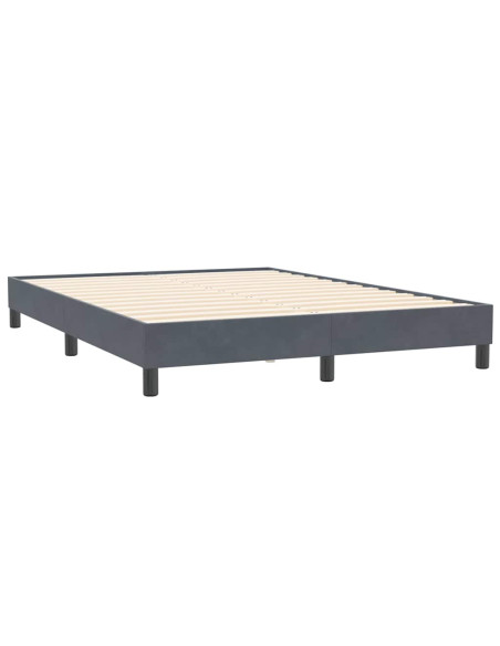 Letto a Molle con Materasso e LED Grigio Scuro 160x210 cm Velluto