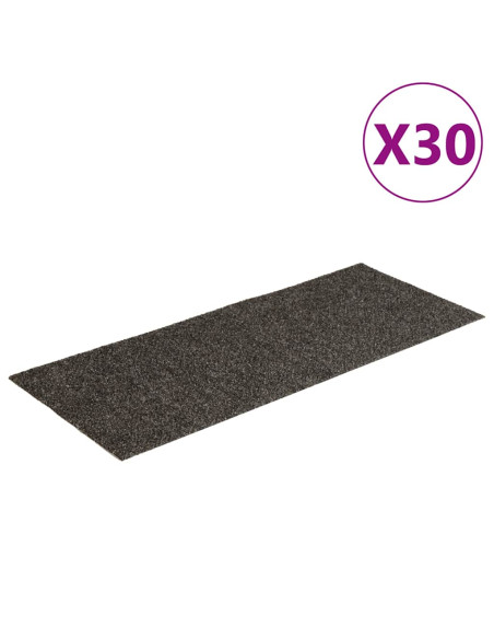 Tappetini per scale autoadesivi 30 pz 60x25 cm antracite rettangolari