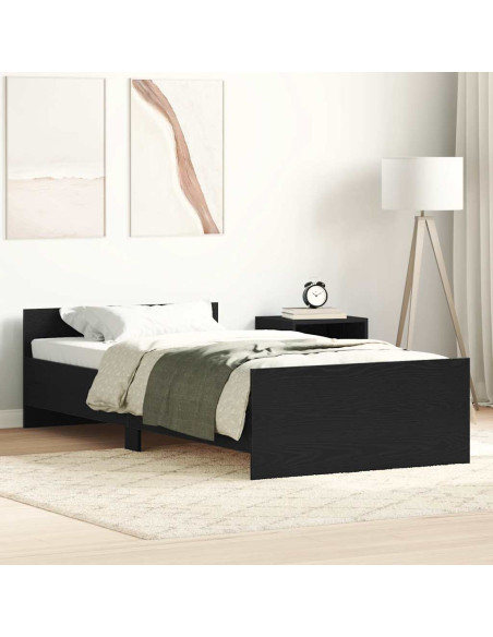 Giroletto senza Materasso Rovere Nero 90x200cm in Truciolato
