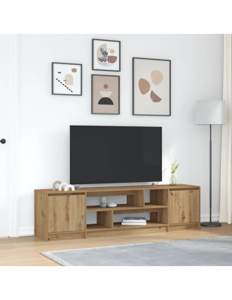 Mobile Porta TV Rovere Artigianale 188,5x41x50cm in Truciolato