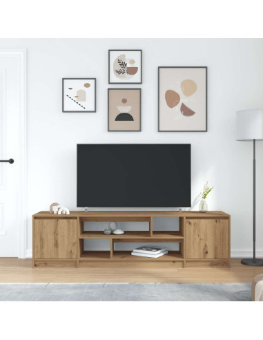 Mobile Porta TV Rovere Artigianale 188,5x41x50cm in Truciolato