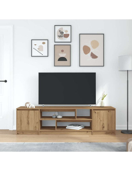 Mobile Porta TV Rovere Artigianale 188,5x41x50cm in Truciolato