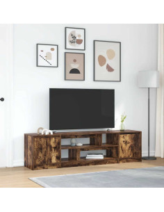 Mobile Porta TV Rovere Fumo 188,5x41x50 cm in Legno Multistrato