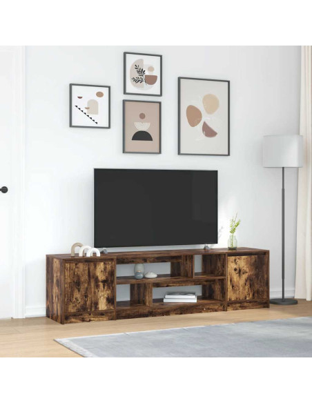 Mobile Porta TV Rovere Fumo 188,5x41x50 cm in Legno Multistrato