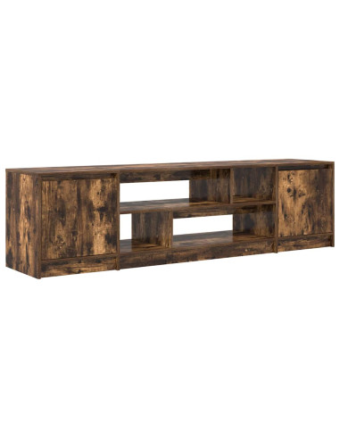 Mobile Porta TV Rovere Fumo 188,5x41x50 cm in Legno Multistrato