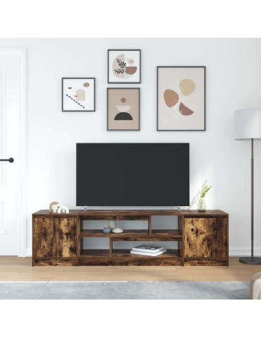 Mobile Porta TV Rovere Fumo 188,5x41x50 cm in Legno Multistrato
