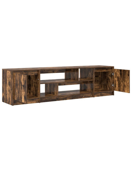 Mobile Porta TV Rovere Fumo 188,5x41x50 cm in Legno Multistrato