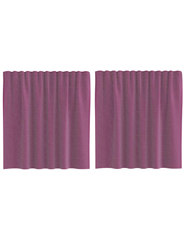 Tende in Voile con Passanti 2 pz Viola 140x140 cm