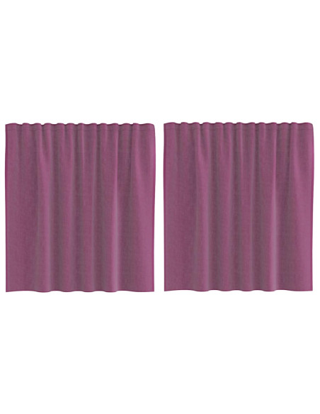Tende in Voile con Passanti 2 pz Viola 140x140 cm