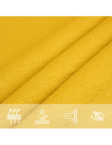 Vela Parasole 160 g/m² Gialla 3,6x3,6 m in HDPE