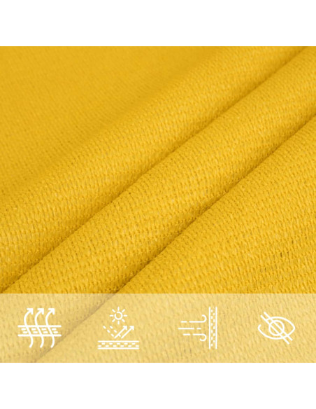 Vela Parasole 160 g/m² Gialla 3,6x3,6 m in HDPE