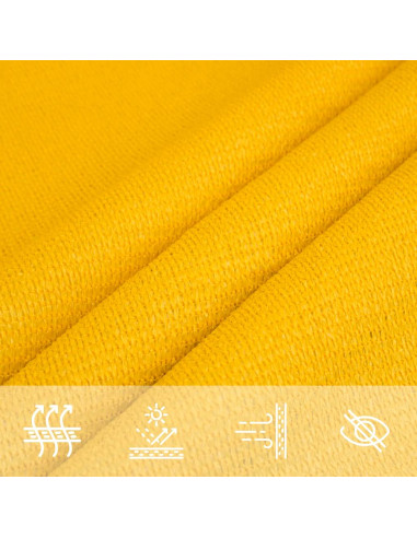 Vela Parasole 160 g/m² Triangolare Giallo 2,5x2,5x3,5 m in HDPE