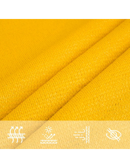 Vela Parasole 160 g/m² Triangolare Giallo 2,5x2,5x3,5 m in HDPE