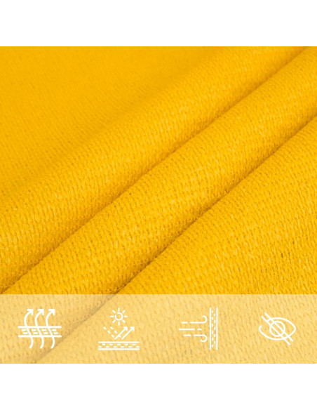Vela Parasole 160 g/m² Triangolare Giallo 6x6x6 m in HDPE