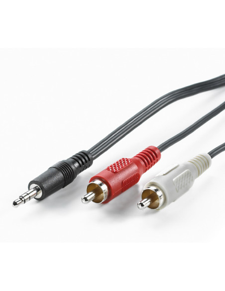 CAVO 3,5MM-2RCA 1,5MT M/M BK/RD/WH