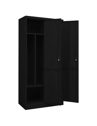 Armadio Nero 80x50x180 cm in Acciaio