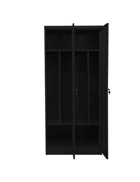 Armadio Nero 80x50x180 cm in Acciaio