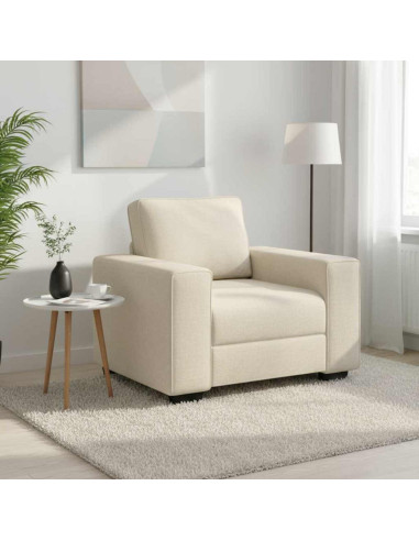 Poltrona Sofa Beige 100 cm Tessuto misto lino