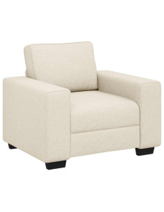Poltrona Sofa Beige 100 cm Tessuto misto lino 2