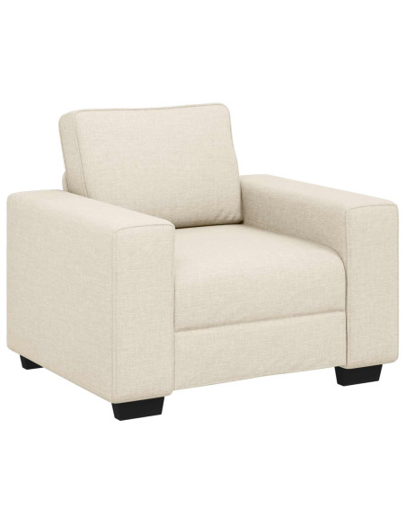 Poltrona Sofa Beige 100 cm Tessuto misto lino