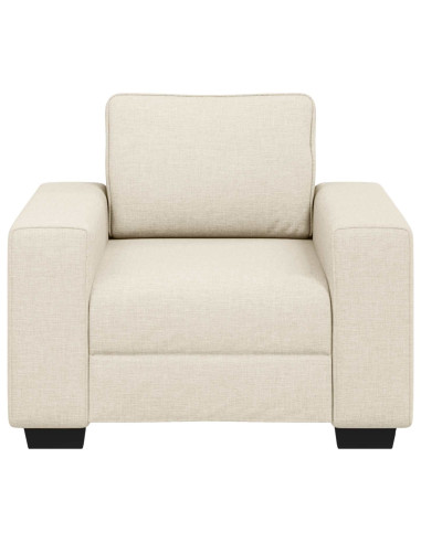 Poltrona Sofa Beige 100 cm Tessuto misto lino