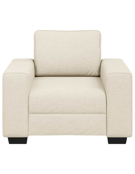 Poltrona Sofa Beige 100 cm Tessuto misto lino