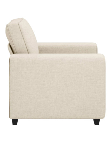 Poltrona Sofa Beige 100 cm Tessuto misto lino
