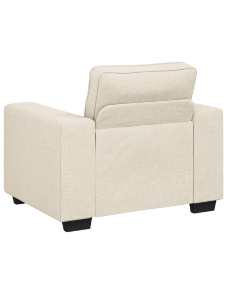 Poltrona Sofa Beige 100 cm Tessuto misto lino