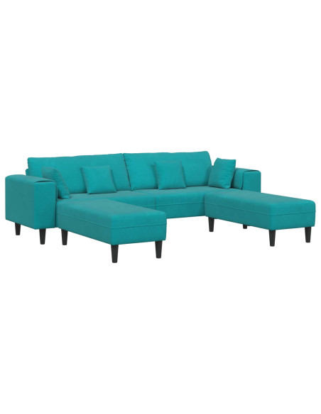 Divano 3 pcs Turchese 250 x 188 x 76 cm Velluto