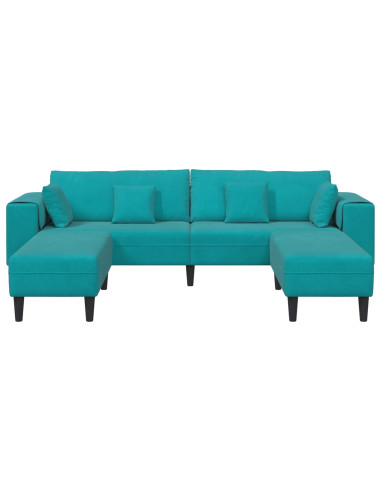 Divano 3 pcs Turchese 250 x 188 x 76 cm Velluto