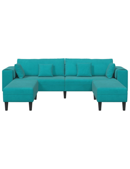 Divano 3 pcs Turchese 250 x 188 x 76 cm Velluto