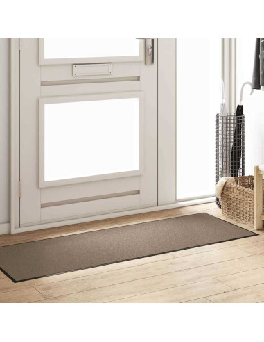 Tappetino Beige e Nero 60 x 180 cm 100% Poliammide