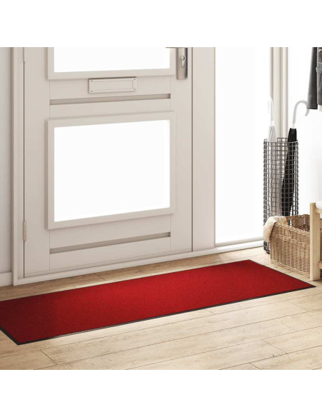 Tappetino Rosso e Nero 60 x 180 cm 100% Poliammide