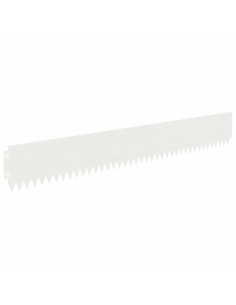 Bordura per Prato 20 pcs 103 x 15 cm Acciaio Bianco 2