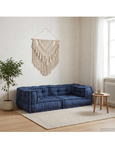 Unità di Divano Modulare 3 pcs Indaco 140 x 70 x 36 cm Tessuto