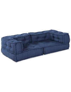 Unità di Divano Modulare 3 pcs Indaco 140 x 70 x 36 cm Tessuto 2