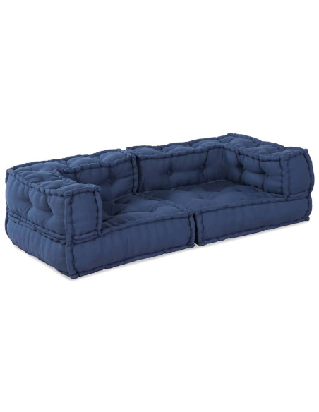 Unità di Divano Modulare 3 pcs Indaco 140 x 70 x 36 cm Tessuto