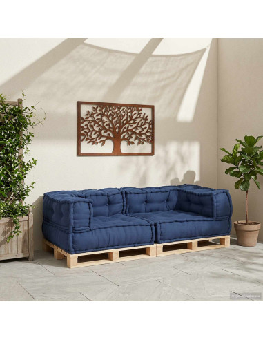 Unità di Divano Modulare 3 pcs Indaco 140 x 70 x 36 cm Tessuto