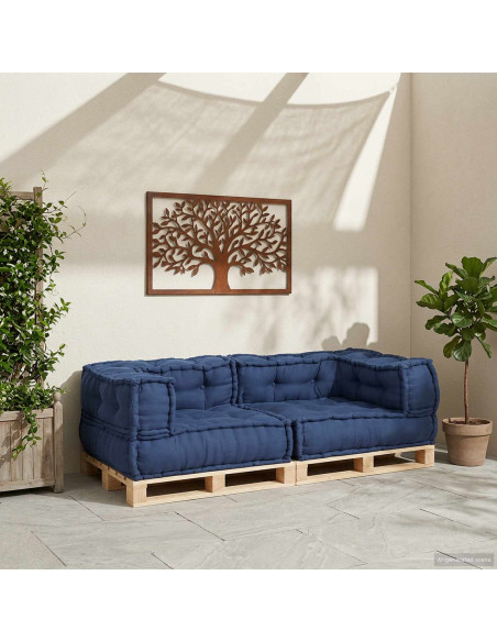 Unità di Divano Modulare 3 pcs Indaco 140 x 70 x 36 cm Tessuto