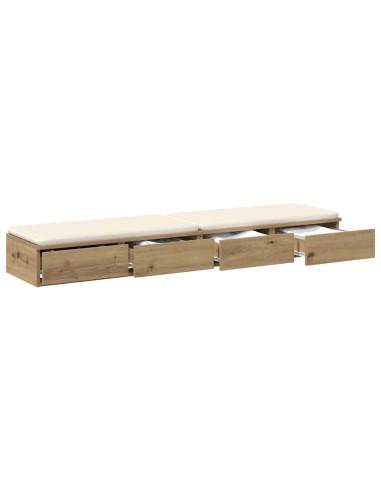 Cassetti per letto Rovere artigianale 140 x 36,5 x 16,5 cm