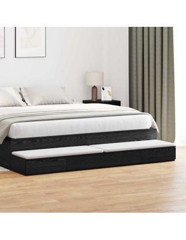 Cassetti per letto Rovere Nero 180 x 36,5 x 16,5 cm