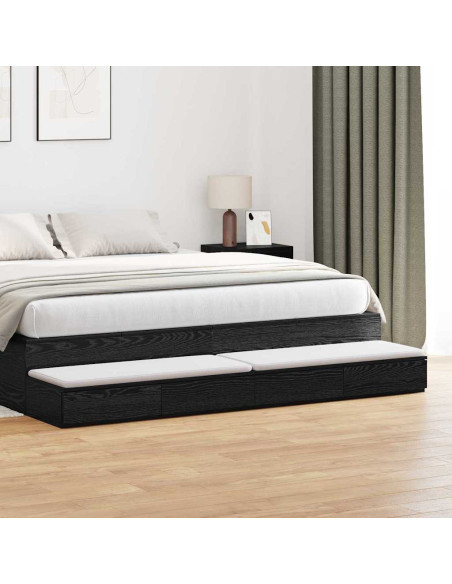 Cassetti per letto Rovere Nero 180 x 36,5 x 16,5 cm