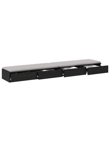 Cassetti per letto Rovere Nero 180 x 36,5 x 16,5 cm